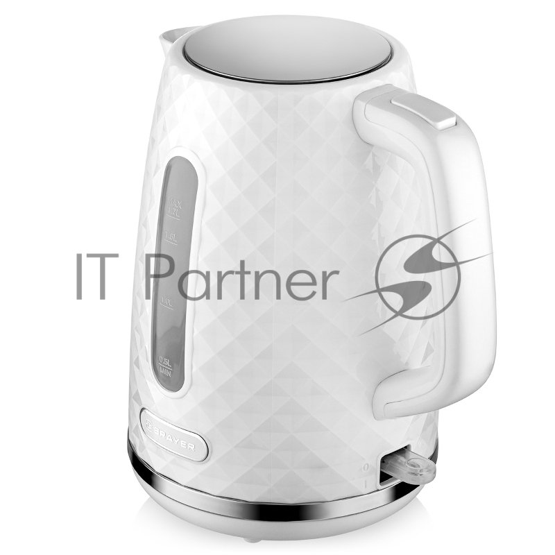 Чайник электрический BRAYER BR6104WH, белый, 1.7л, 2200 Вт
