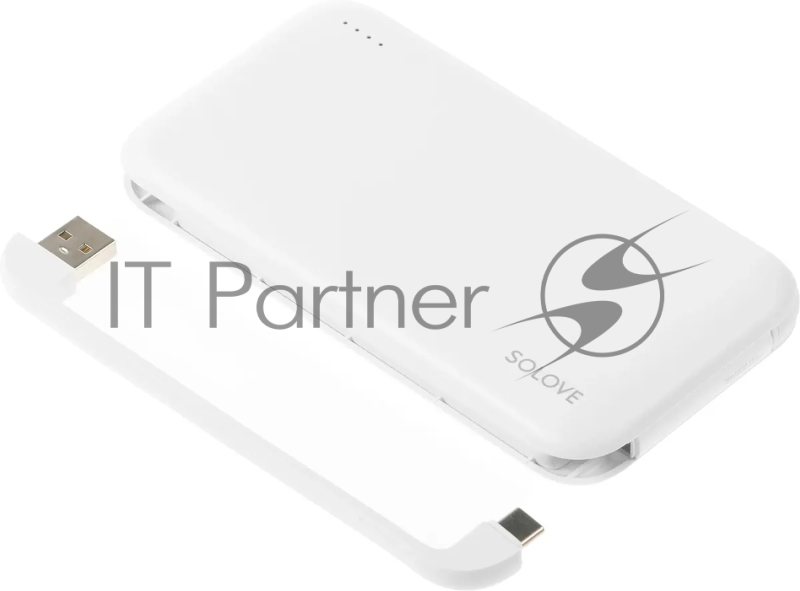 Мобильный аккумулятор Solove W7 10000mAh QC3.0 12W 3A USB-A/USB-C белый (W7 WHITE RUS)