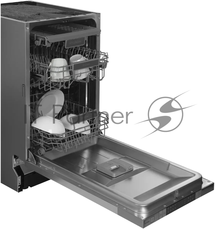 Посудомоечная машина встраив. Hyundai HBD 488 2100Вт узкая серебристый