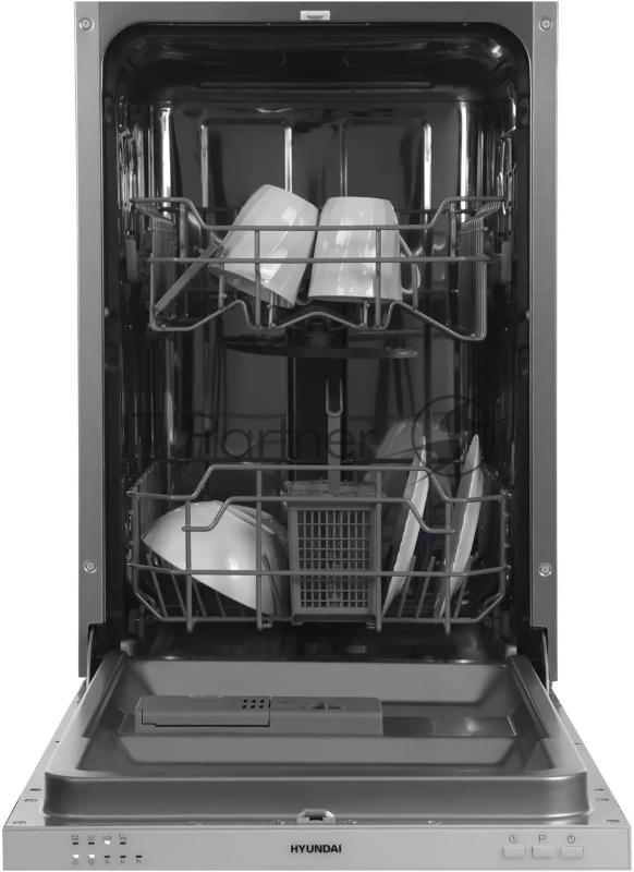 Посудомоечная машина встраив. Hyundai HBD 440P 2100Вт узкая серебристый/белый