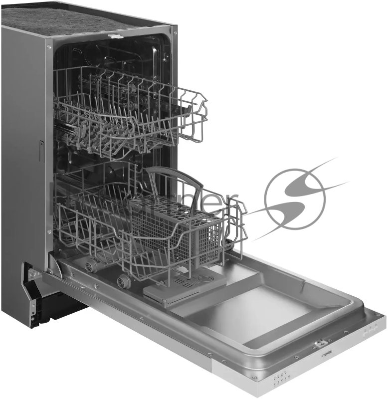 Посудомоечная машина встраив. Hyundai HBD 440P 2100Вт узкая серебристый/белый