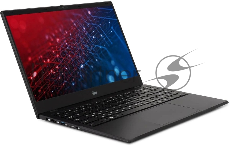 Ноутбук IRU Planio 14ING N100 8Gb SSD512Gb Intel Iris Xe graphics 14 IPS FHD (1920x1080) Windows 11 black 6000mAh (2059101)