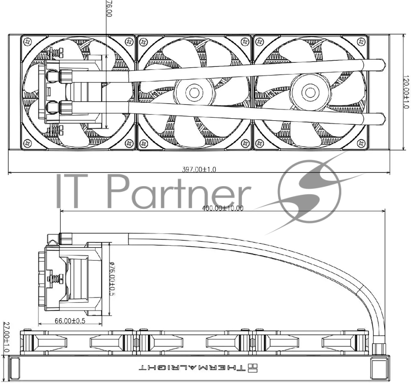 Система водяного охлаждения Thermalright Core Vision 360 ARGB Soc-AM5/AM4/1200/1700/1851 черный 4-pin 28.1dB Al LCD Ret (C-VISION-360-BL-ARGB)