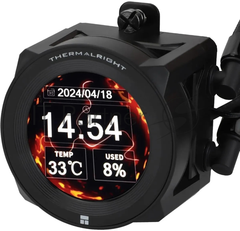 Система водяного охлаждения Thermalright Core Vision 360 ARGB Soc-AM5/AM4/1200/1700/1851 черный 4-pin 28.1dB Al LCD Ret (C-VISION-360-BL-ARGB)