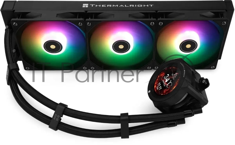 Система водяного охлаждения Thermalright Core Vision 360 ARGB Soc-AM5/AM4/1200/1700/1851 черный 4-pin 28.1dB Al LCD Ret (C-VISION-360-BL-ARGB)