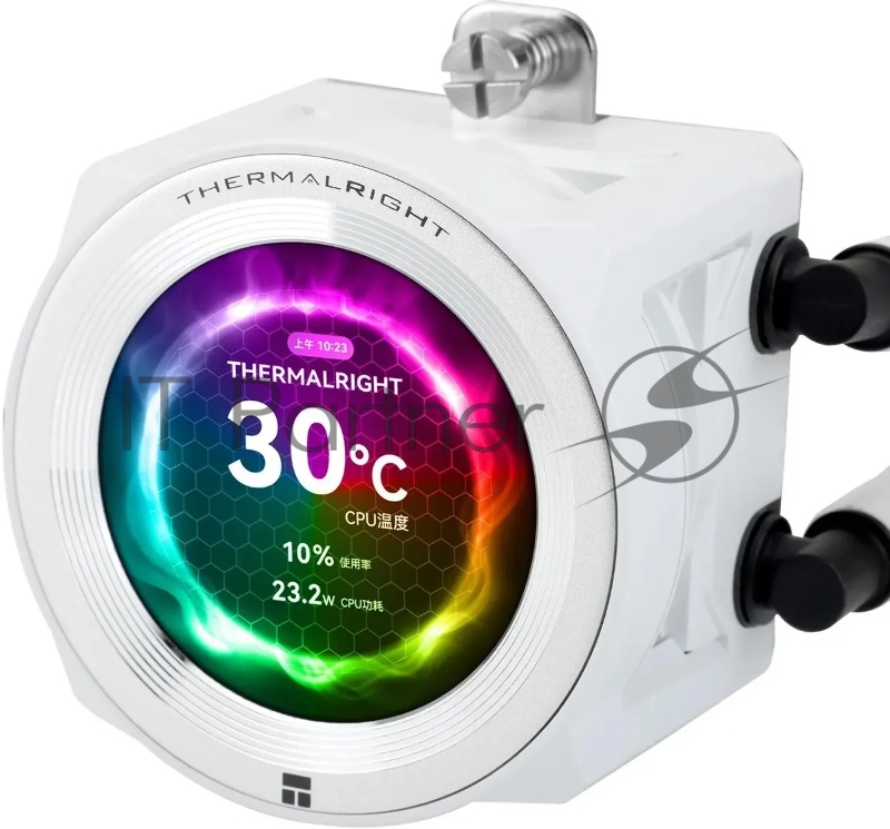 Система водяного охлаждения Thermalright Core Vision 360 ARGB Soc-AM5/AM4/1200/1700/1851 белый 4-pin 28.1dB Al LCD Ret (C-VISION-360-WH-ARGB)