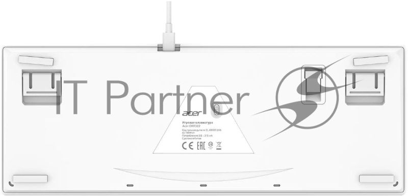 Клавиатура Acer OKR302 механическая белый USB беспроводная BT/Radio for gamer для ноутбука LED (ZL.KBDEE.016)