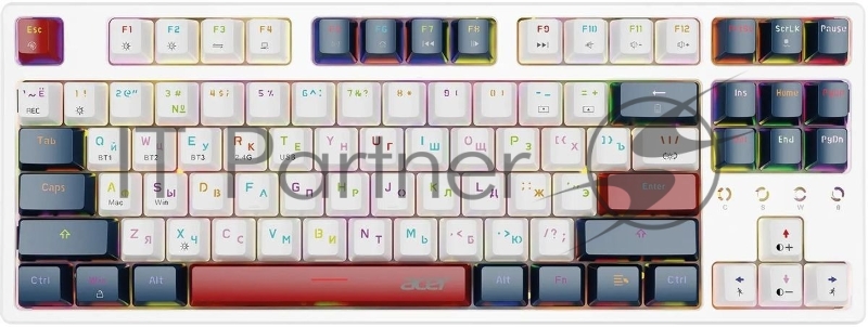 Клавиатура Acer OKR302 механическая белый USB беспроводная BT/Radio for gamer для ноутбука LED (ZL.KBDEE.016)
