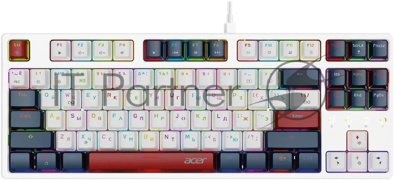 Клавиатура Acer OKW305, USB, механическая белый