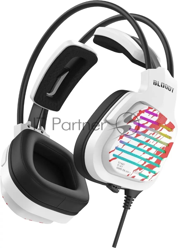 Наушники с микрофоном A4Tech Bloody G565 белый/рисунок 0.2м мониторные оголовье (G565 ENERGY WHITE)