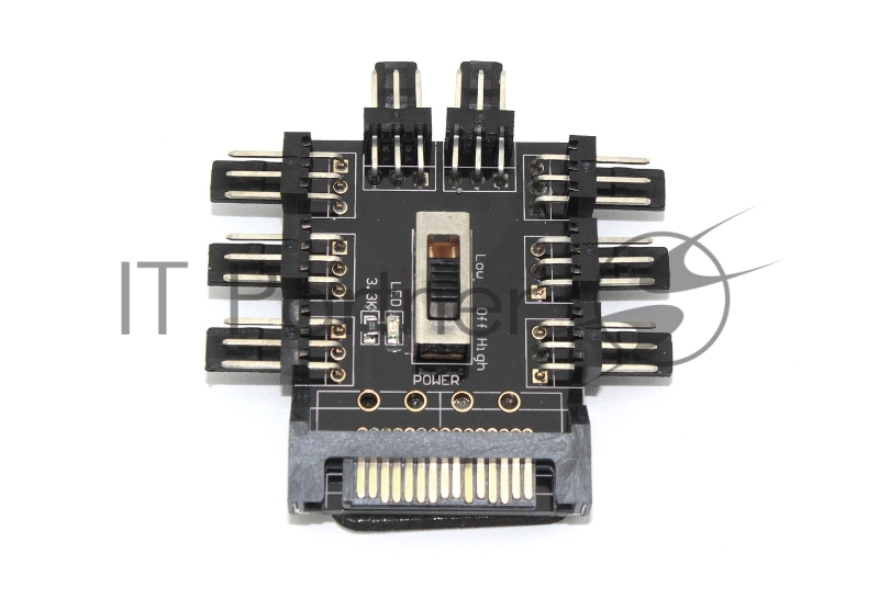 Переходник питания SATA для подключения до 8 вентиляторов 3 контакта 12V