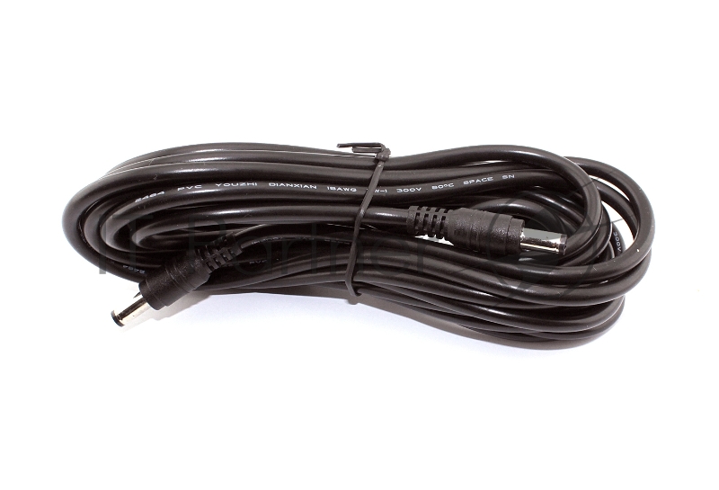 Кабель DC 5.5x2.5 18 AWG папа-папа 5 м с прямым штекером