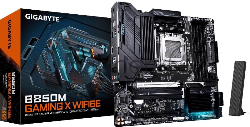Материнская плата Gigabyte B850M GAMING X WF6E SocketAM5 AMD B850 4xDDR5 mATX AC`97 8ch(7.1) 2.5Gg RAID+HDMI