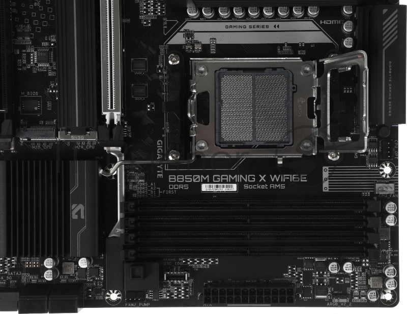 Материнская плата Gigabyte B850M GAMING X WF6E SocketAM5 AMD B850 4xDDR5 mATX AC`97 8ch(7.1) 2.5Gg RAID+HDMI