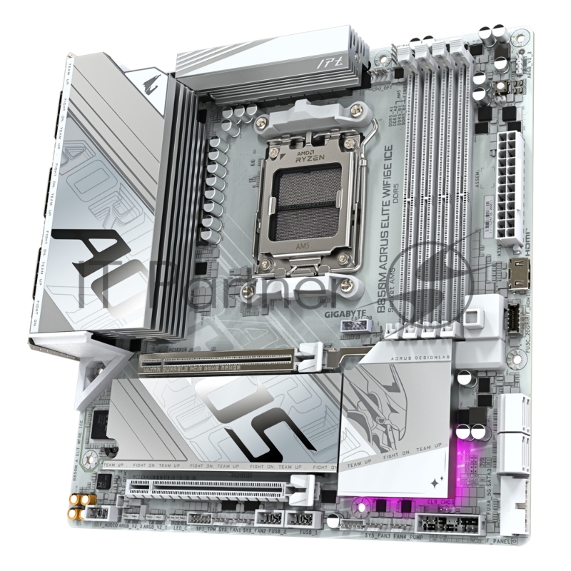 Материнская плата Gigabyte B850M A ELT WF6E ICE SocketAM5 AMD B850 4xDDR5 mATX AC`97 8ch(7.1) 2.5Gg RAID+HDMI