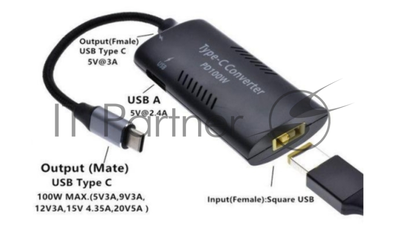 Преобразователь питания со штекера Lenovo на Type-C PD