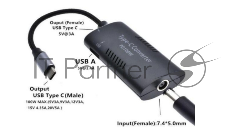 Преобразователь питания со штекера 7.9x5.0 на Type-C (7.4Pin)