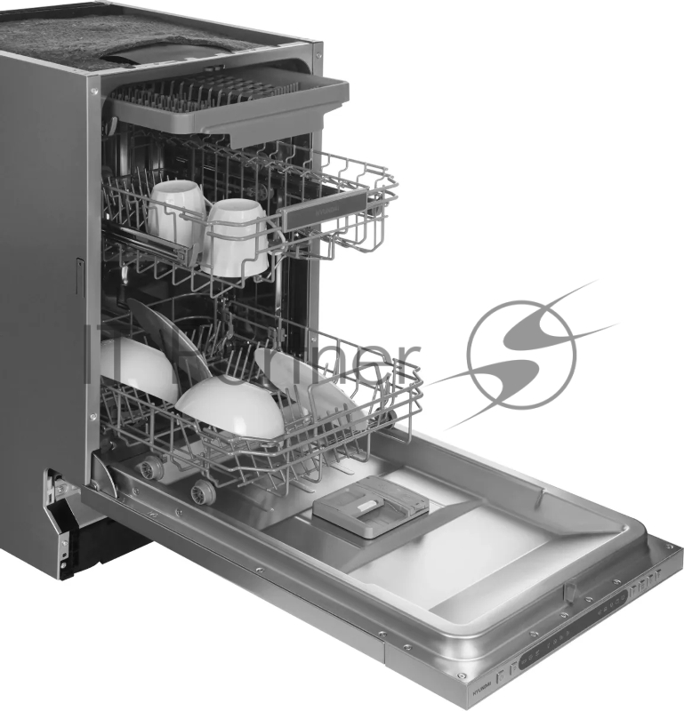 Посудомоечная машина встраив. Hyundai HBD 478 2100Вт узкая серебристый