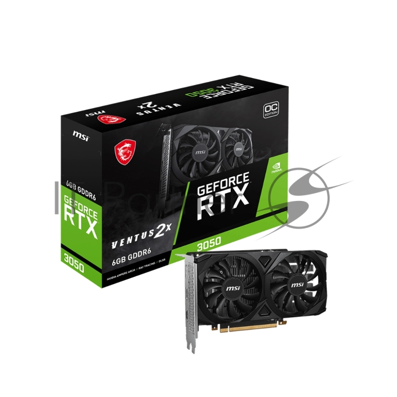 Видеокарта MSI RTX3050 VENTUS 2X E 6G OC NVIDIA RTX 3050 6Gb, GDDR6, PCI-E 4.0, HDMIx2 DPx1 HDCP