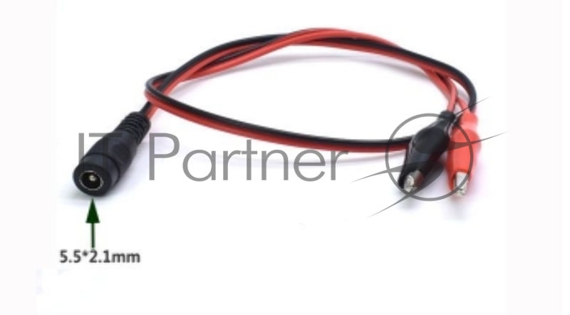 Кабель с разъемами DC 5.5х2.1 мм мама на зажимы типа крокодил