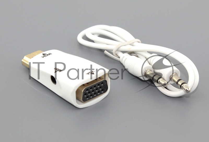 Переходник HDMI на VGA c аудио белый