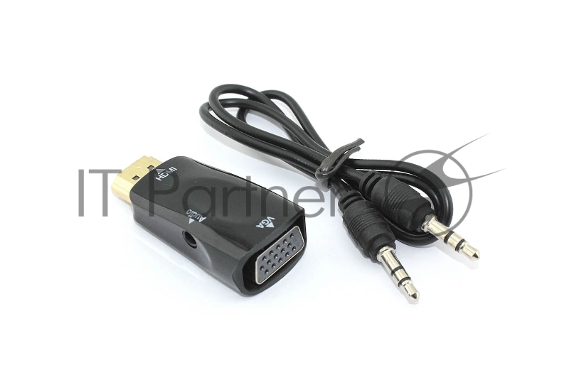 Переходник HDMI на VGA c аудио черный