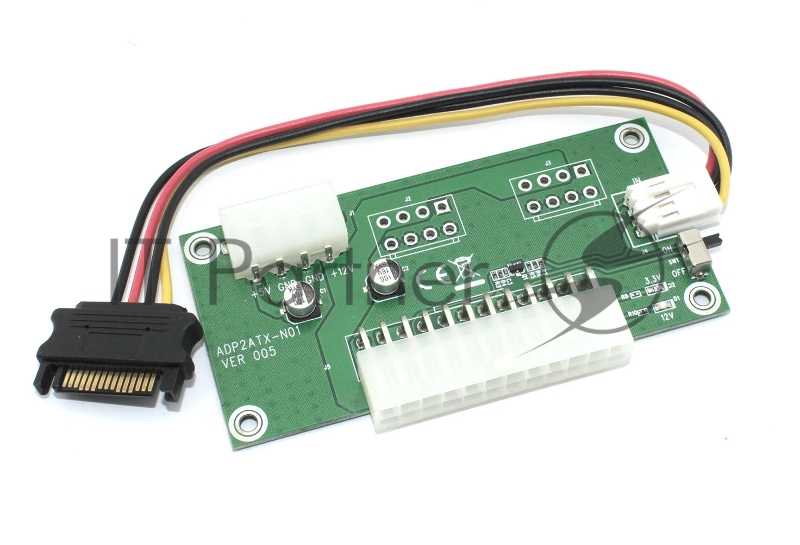 Переходная плата для подключения питания HDD SATA к отдельному блоку питания с выключаетлем