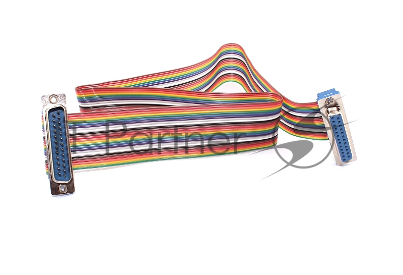 Плоский шлейф DB25 мама-папа