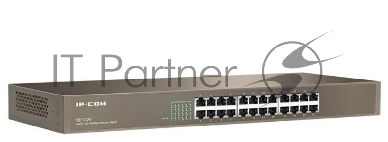 Коммутатор неуправляемый IP-COM F1024 24 порта, 24x100 Мбит/с, установка в стойку, металлический корпус