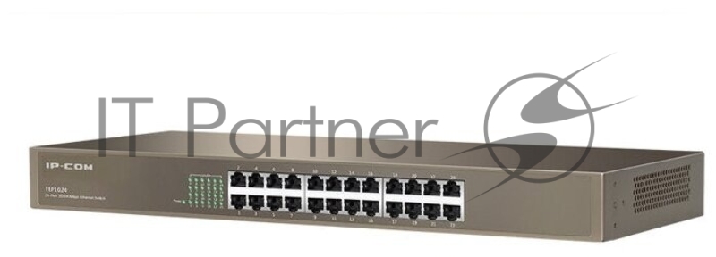 Коммутатор неуправляемый IP-COM F1024 24 порта, 24x100 Мбит/с, установка в стойку, металлический корпус
