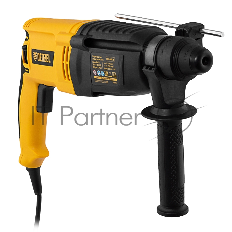 Перфоратор электрический RHH-800-26, SDS-plus, 800 Вт, 3 Дж, 3 плюс 1 реж. Denzel