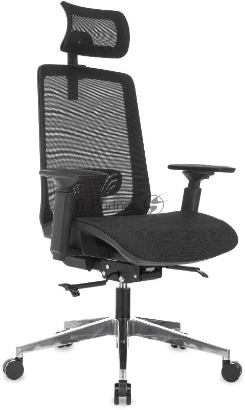 Кресло руководителя Бюрократ MC-1015-H черный сетка с подголов. крестов. алюминий