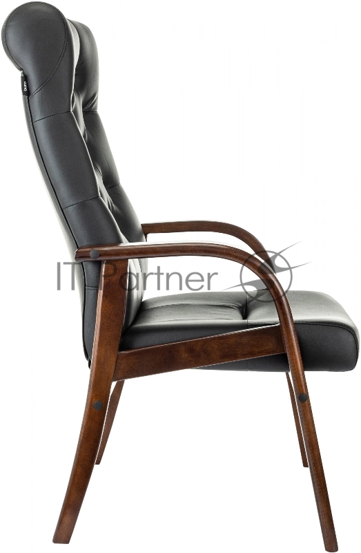 Кресло Бюрократ T-9928WALNUT-CF черный, кожа на ножках/дерево
