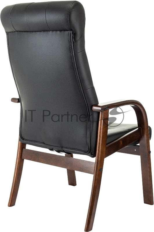 Кресло Бюрократ T-9928WALNUT-CF черный, кожа на ножках/дерево