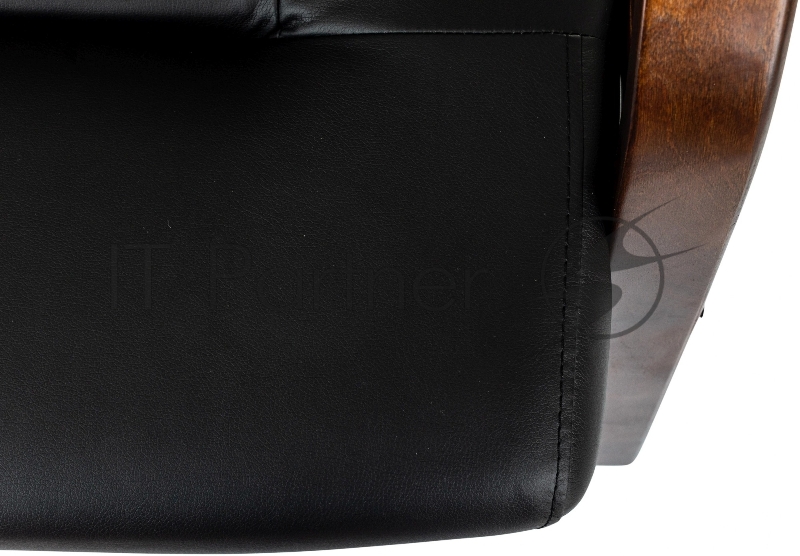 Кресло Бюрократ T-9928WALNUT-CF черный, кожа на ножках/дерево