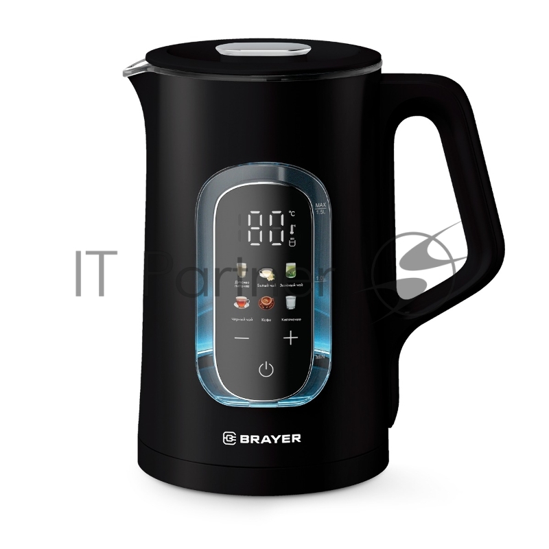 Чайник BRAYER BR6101 1500 Вт, 1,5 л, чёрный