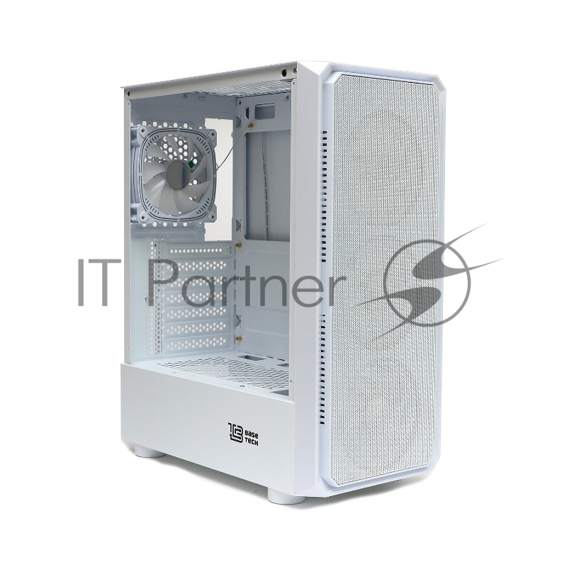 Корпус BaseTech eXtreme GFX-03, Без БП, ATX, белый, 4xRGB FAN, 2xUSB2, 1xUSB3, бок: закалённое стекло
