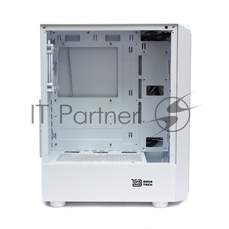 Корпус BaseTech eXtreme GFX-03, Без БП, ATX, белый, 4xRGB FAN, 2xUSB2, 1xUSB3, бок: закалённое стекло