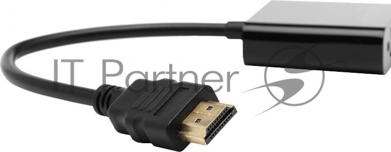 Переходник аудио-видео Premier 5-983 HDMI (m)/VGA (f)/Jack 3.5 (f) 0.15м. черный