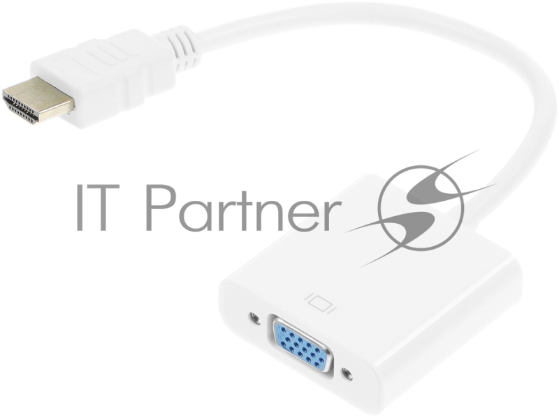 Переходник аудио-видео Premier 5-983 HDMI (m)/VGA (f)/Jack 3.5 (f) 0.15м. белый