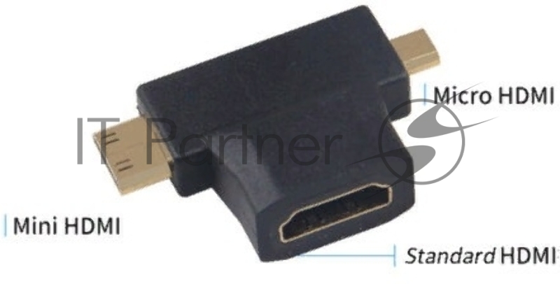 Переходник аудио-видео Premier 5-895-6 Micro HDMI (m)/HDMI (f)/Mini HDMI (m) черный