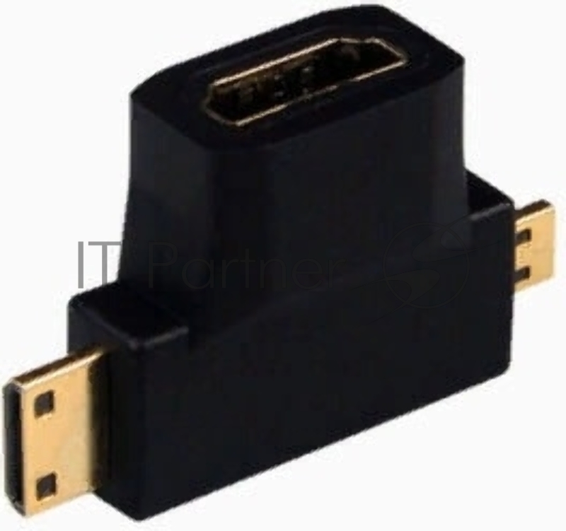 Переходник аудио-видео Premier 5-895-6 Micro HDMI (m)/HDMI (f)/Mini HDMI (m) черный