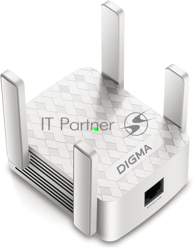 Повторитель беспроводного сигнала Digma D-WR400 AC1200 10/100BASE-TX/Wi-Fi белый