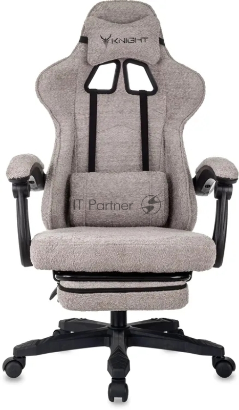 Кресло игровое Knight Lord/F коричневый, Camby 20 крестов. пластик подст.для ног