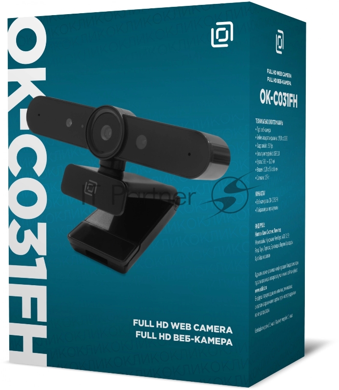 Камера Web Oklick OK-C031FH черный 2Mpix (1920x1080) USB2.0 с микрофоном