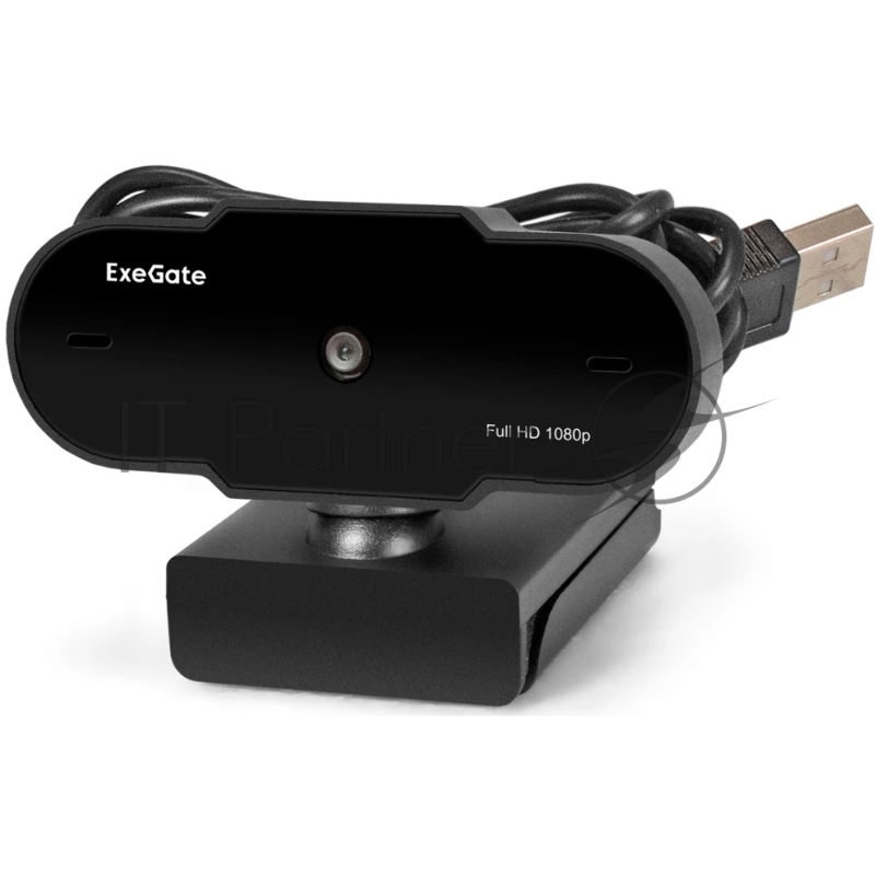 Веб-камера ExeGate GoldenEye C300 Full HD (матрица 1/4 2 Мп, 1920х1080, 1080P, USB, фиксированный фокус, микрофон с шумоподавлением, универсальное крепление, кабель 1,2 м, Windows® 7/8/10/11, Mac OS 10.6 и выше, Chrome OS™, Android 5.0 и выше, черная