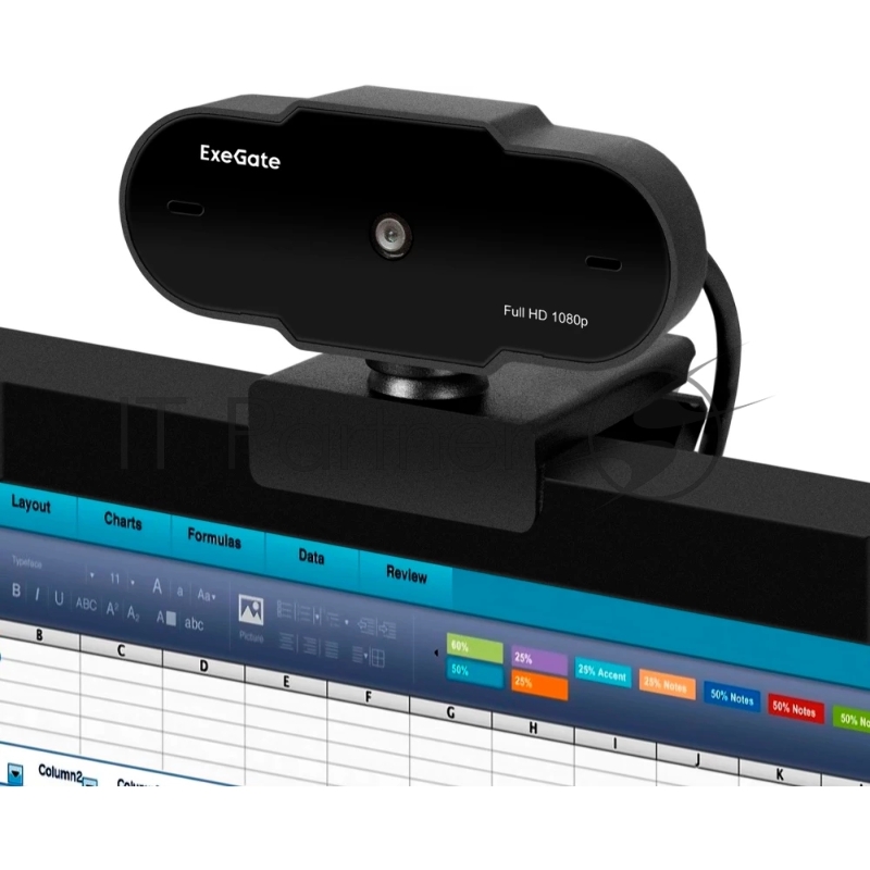 Веб-камера ExeGate GoldenEye C300 Full HD (матрица 1/4 2 Мп, 1920х1080, 1080P, USB, фиксированный фокус, микрофон с шумоподавлением, универсальное крепление, кабель 1,2 м, Windows® 7/8/10/11, Mac OS 10.6 и выше, Chrome OS™, Android 5.0 и выше, черная