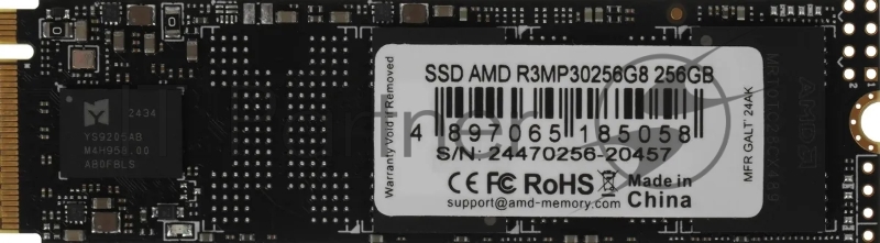 Накопитель SSD AMD PCIe 3.0 x4 256GB R3MP30256G8 Radeon M.2 2280