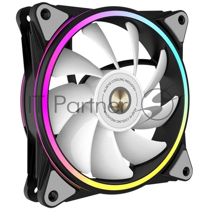 Вентилятор в корпус ALSEYE HALO PRO B-R (rubber screw) FAN 120mm, hydraulic, 800~2100rpm, max 51.87CFM, max 26dBA, ARGB. PWM, Black, RTL