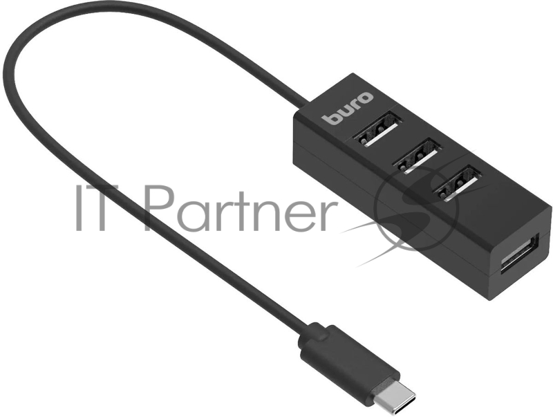 Разветвитель USB-C Buro BPH-C-1906 4порт. черный (BU-USBC-HUB-4U20)